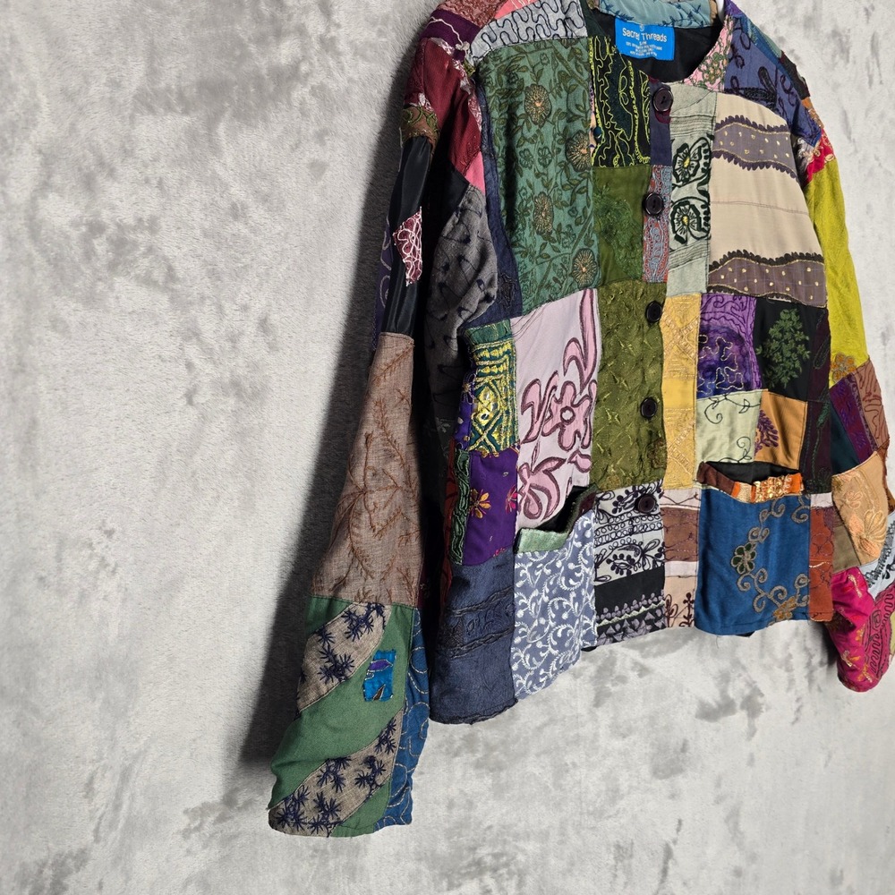 Sacred Threads Patchwork Boho Jacket Women S / M … - image 7